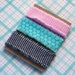 3.75 yards Hand Frayed Ribbon Cotton Fabric Black Pink Gingham Turquoise Flowers 3/4 to 1 inch wide