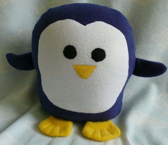 blue penguin pillow