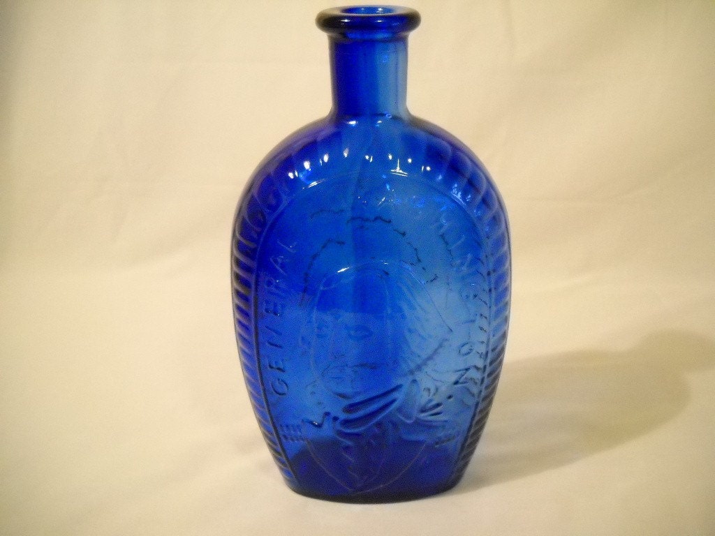 Vintage General Washington Cobalt Blue Bitter Bottle