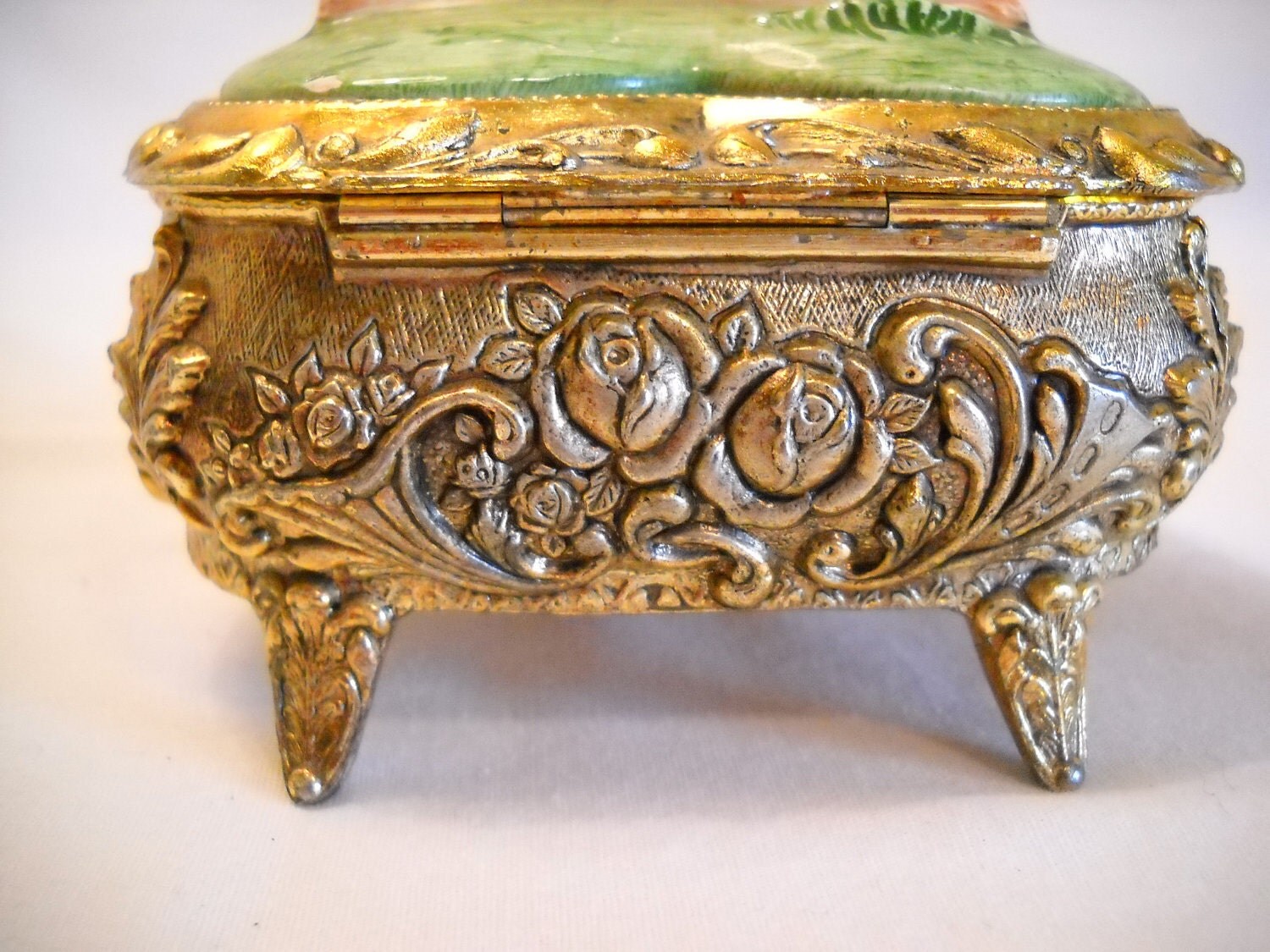 Vintage Owl Music Trinket Jewelry Box