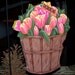 Basket of Tulips Art Sign- 2 sided hand painted wooden lawn ornament art sign can be personalized with name/address/msg. or left as is.