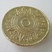 Vintage 80s Aztec Southwestern Goldtone Circular Sunburst Belt Buckle