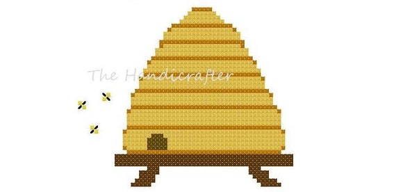 Items Similar To Counted Cross Stitch Pdf Pattern Bee Skep On Etsy