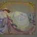 Unframed, finished Cross Stitch, Mirabilia's "Sleeping Beauty"
