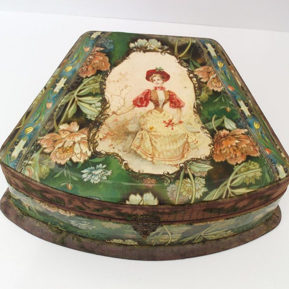 Celluloid Box Victorian Decor Antique Box Victorian Lady