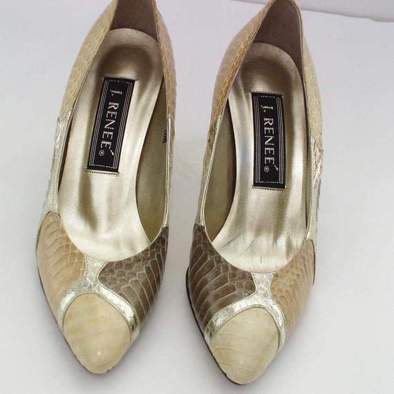 Snakeskin Pumps Ladies Vintage Shoes J Renee Dress Shoes