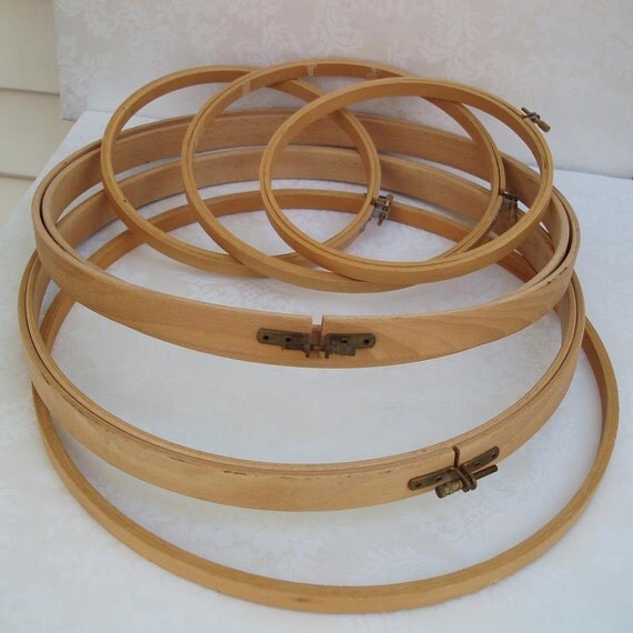 Embroidery Hoops Vintage Wood Frames Round Wood Frames