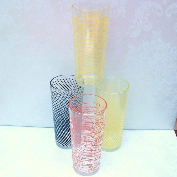 Lemonade Glasses Vintage Glassware Atomic Retro Vintage