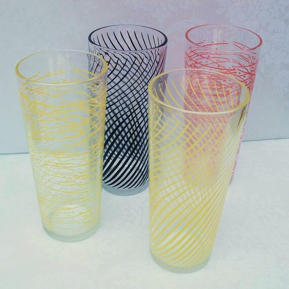 Lemonade Glasses Vintage Glassware Atomic Retro Vintage