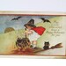 Vintage Halloween Postcards, Halloween Image Little Girl Bats & Black Pot