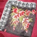 Vintage Scarf Red Flowers Lilly's Black background Square Handkerchief
