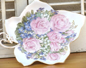 Vintage Metal Leaf Candy Trinket Dish, Treasury Item