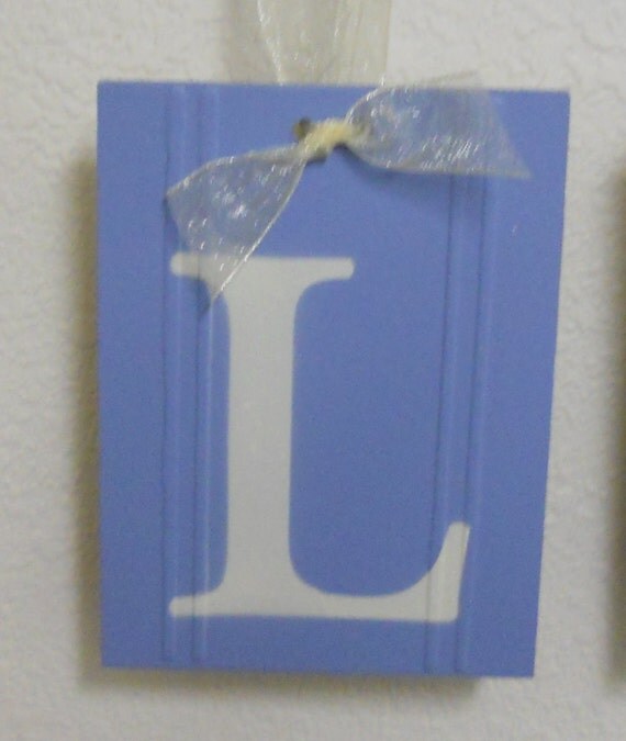 Blue Wall Letters Wooden Nursery Decor for Boy Room