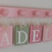 Nursery Room Decor Letters for the Wall. Set includes Name Letters MADELEINE and 9 Hooks Pastel Green and Pinks