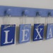 Wooden Letters Nursery Wall Decor Personalized Name Sign Sets Includes 9 Wood Knobs Blues Custom Gift for ALEXANDER