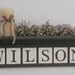 FAMILY NAME Personalized Signs / Shelf Chocolate Brown with Wooden Letter Plaques Customized Gifts