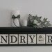 Laundry Room Wall Decor includes 42" Black Shelf and 12 letters for LAUNDRY ROOM, Washboard and Bucket Painted Black