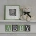 Green Brown Nursery Art Children Name Nursery Decor 24" Shelf Sign 4 Wooden Letters Personalized for ABBY