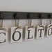 Alphabet Letters Hanging Ribbon Monogram Set Includes 6 Wood Peg Rack in Chocolate Brown. Custom Wooden Wall Letters for COLTON