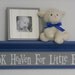 Nursery Shelving - Thank Heaven For Little Boys - Sign on 30" Shelf Blue and Gray Nursery Wall Decor