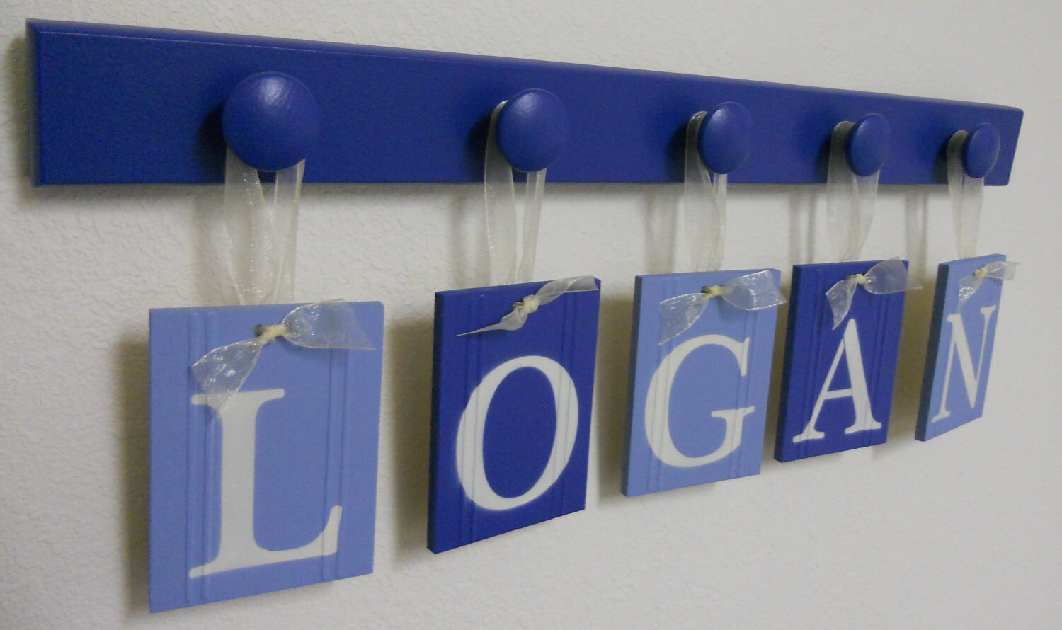 Blue Wall Letters Wooden Nursery Decor for Boy Room