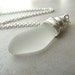 Sea Glass Seaglass Necklace Genuine Sea Glass Wire Wrapped White Gray Storm Rainy Day BellinaCreations Bellina Creation