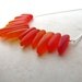 Sea Glass Seaglass Necklace Girl on Fire Mockingbird Red Orange Yellow Wire Wrapped Tusk Necklace