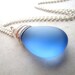Sea Glass Seaglass Necklace Blue Cobalt Wire Wrapped Necklace BellinaCreations Bellina Creation