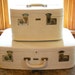 Vintage Bridal Set of White Towncraft Suitcases