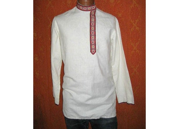 60s VTG Nehru Russian Peasant Shirt for Men