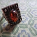 60s Vtg Modern Sterling Amber Ring signed awesome patina 7 chunky boho
