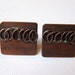Vintage retro groovy mad men coiled wire copper cuff links