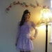 SALE Vintage lilac LACE long sleeve dress