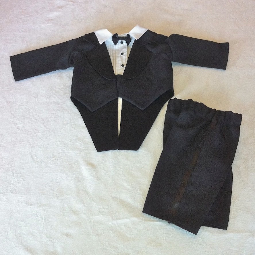Infant Tuxedo in Black size 0 to 3 months by AriaBello on Etsy