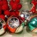 1950s Collectible INDENTED Glass Christmas Tree Ornaments