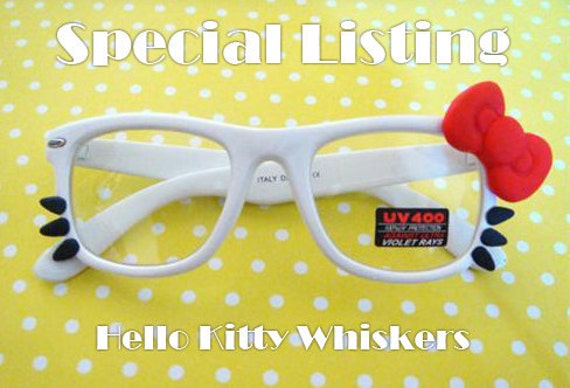 24 pcs Black Hello Kitty Whiskers