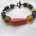 African Carnelian Tribal wood glass jade bracelet by Fianaturals