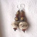 WANGNIGNI African natural Raffia palm nut brown recycled glass red horn artisan handmade silver earwires by Fianaturals