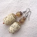 HUNVI African raffia palm nut recycled glass artisan handmade brass spacers Earrings by Fianaturals