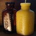 Antique bottle-shaped Beeswax Candle - Marked, "POISON" early 1900's (Small/Md) Worldwide Shipping soy free