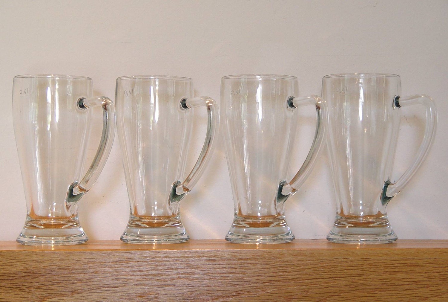 SET of 4 Vintage Made In Italy FIDENZA Beer Glasses Pilsner