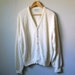 vintage 60s 70s ivory cream cardigan sweater / grandpa cardigan/ mens womens large xlarge
