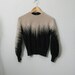 vintage 70s knit black tan cropped modern art pattern sweater / womens small medium