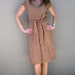 SALE vintage 70s camel brown dress with belt / womens small