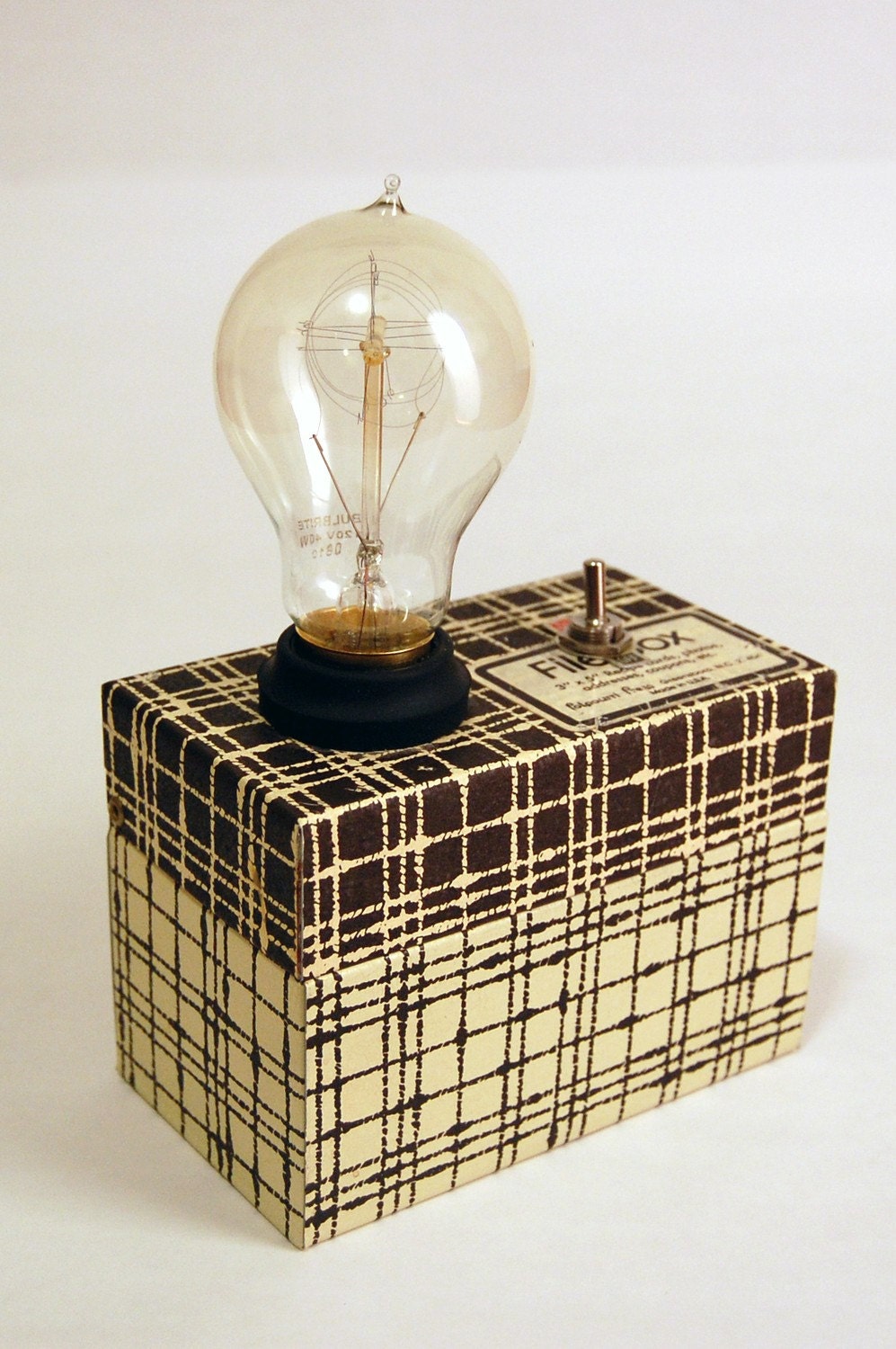 Recipe Card Box Lamp by yellowsquarelove on Etsy