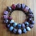 Glass Lampwork Bead Necklace, Purple, Pink and Black Allsorts Beads with Onyx Beads.