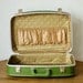 Green Vintage Leather Suitcase - NEVER USED - NEW - Travel - Home Decor - Collectible