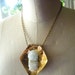 Raw Crystal Necklace- Handcrafted Brass Shield Necklace - Fashion Jewelry - Boho