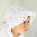 Crocheted summer, children / baby hat in white christening girl fashion, CUSTOM