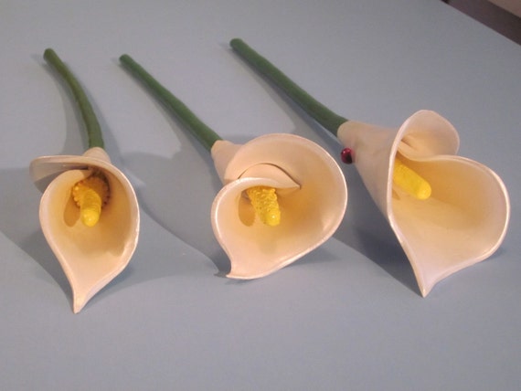 Calla Lily Sculpture by CoastalCeramics on Etsy